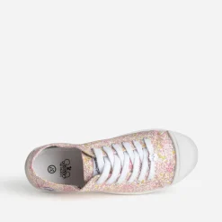 Le Temps des Cerises Baskets^Tennis blanche toile fleurie MULTICOLORE