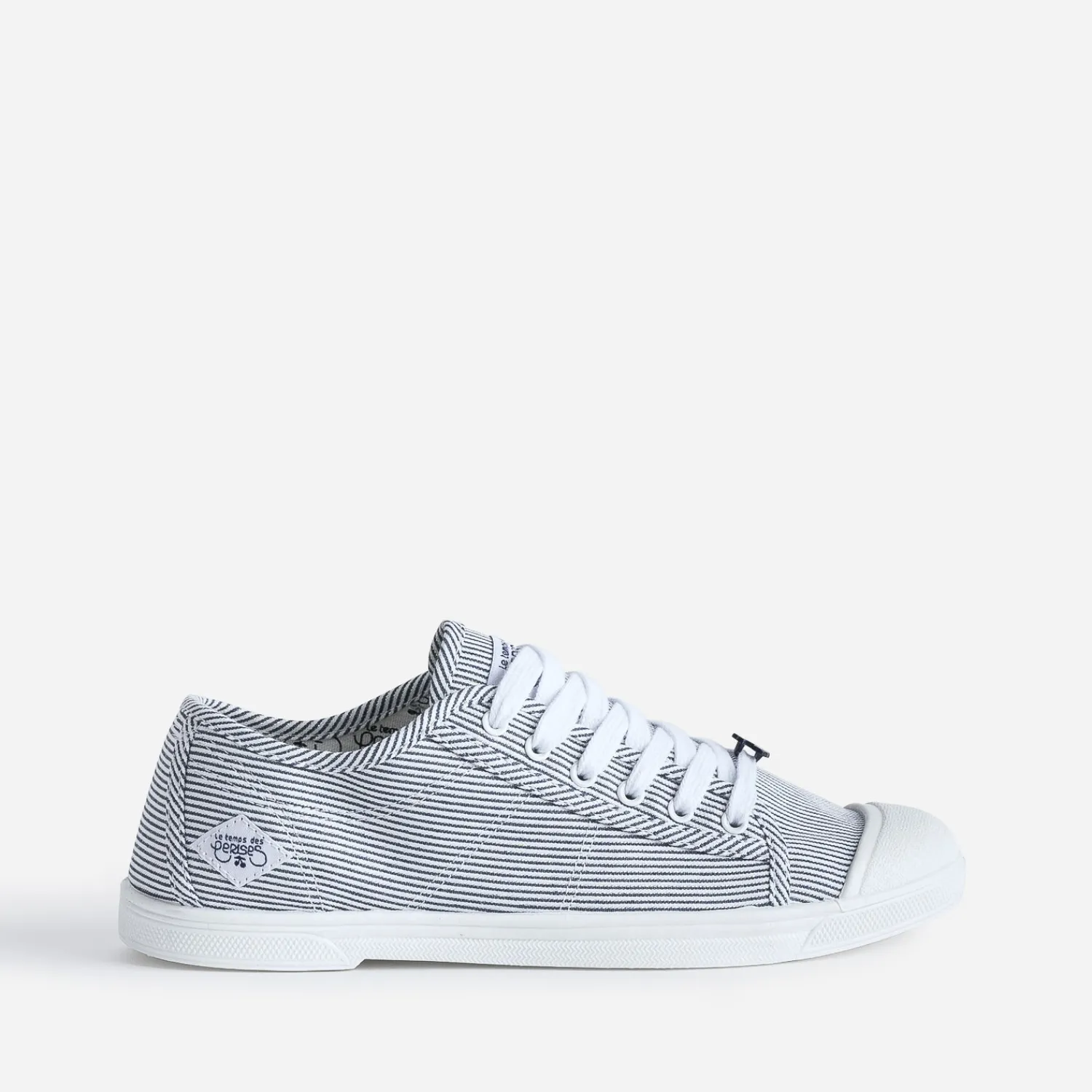 Le Temps des Cerises Baskets^Tennis he rayée en lurex BLANC