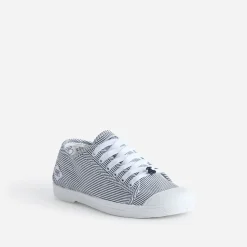 Le Temps des Cerises Baskets^Tennis he rayée en lurex BLANC