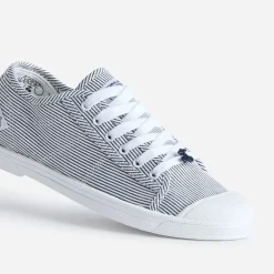Le Temps des Cerises Baskets^Tennis he rayée en lurex BLANC
