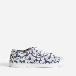 Le Temps des Cerises Baskets^Tennis en toile imprimée fleurs MARINE