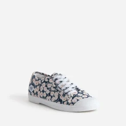 Le Temps des Cerises Baskets^Tennis en toile imprimée fleurs MARINE