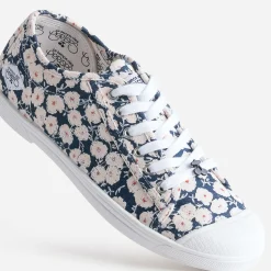 Le Temps des Cerises Baskets^Tennis en toile imprimée fleurs MARINE
