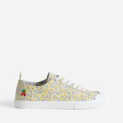 Le Temps des Cerises Baskets^Tennis toile imprimée JAUNE