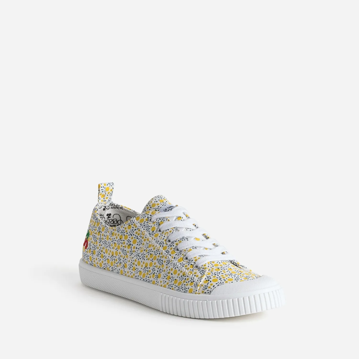 Le Temps des Cerises Baskets^Tennis toile imprimée JAUNE
