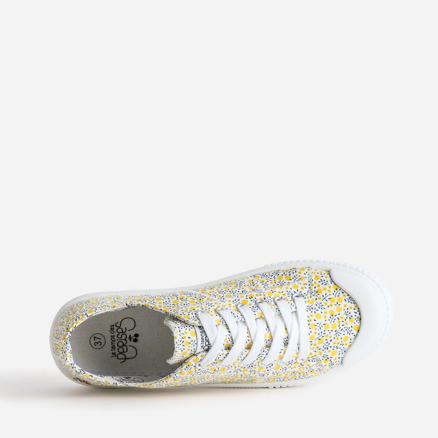 Le Temps des Cerises Baskets^Tennis toile imprimée JAUNE