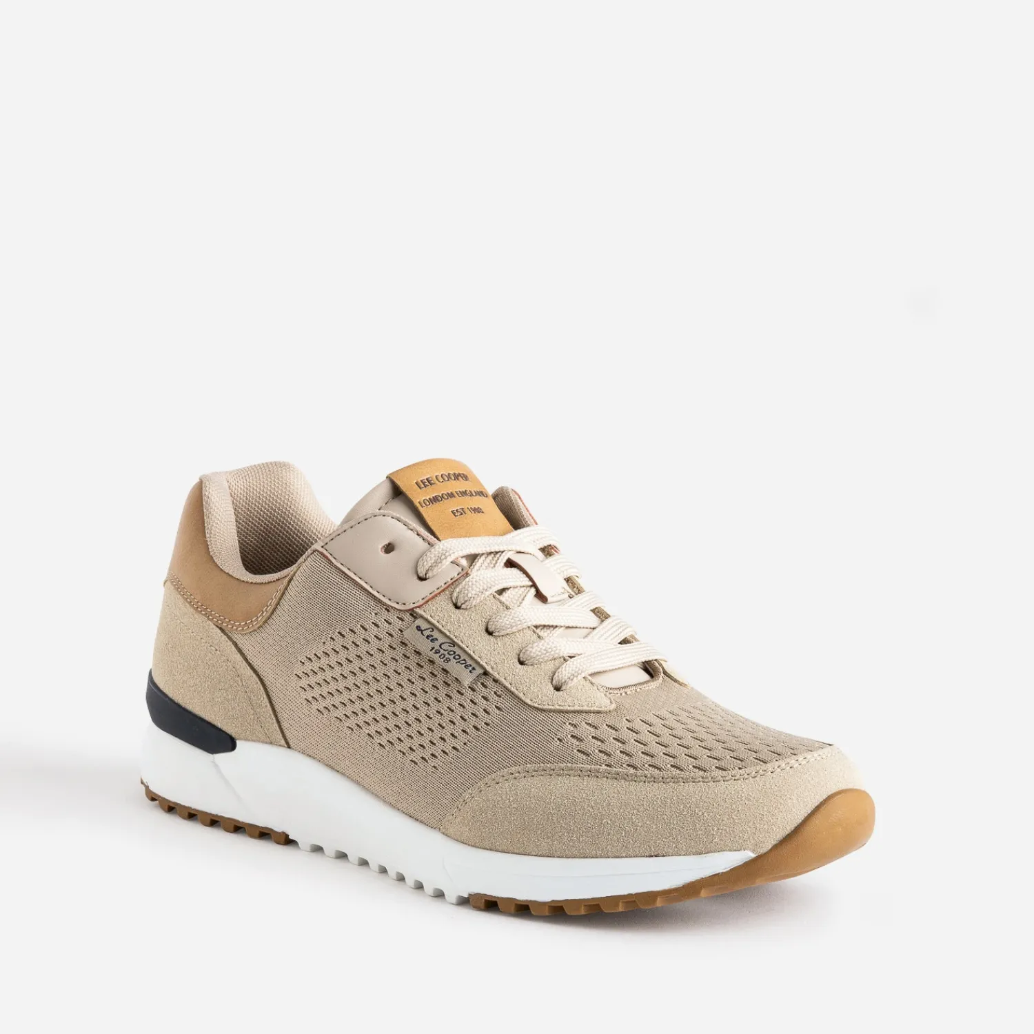 Lee Cooper Baskets/Tennis^Tennis beige en mesh détails camel TAUPE