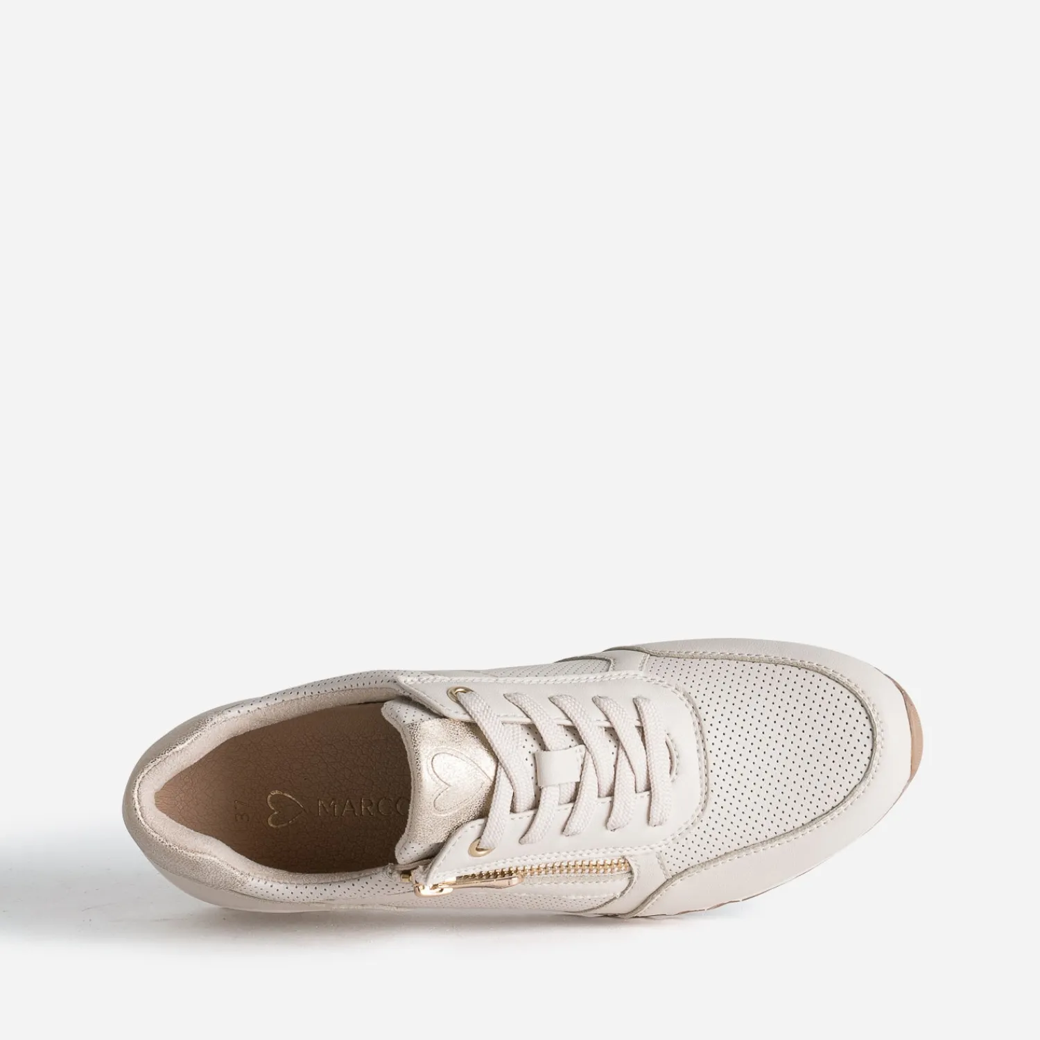 Marco Tozzi Baskets^Tennis clair perforée BEIGE