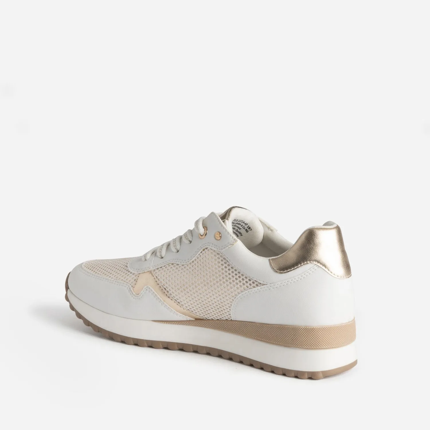 Marco Tozzi Baskets^Tennis he et dorée BLANC