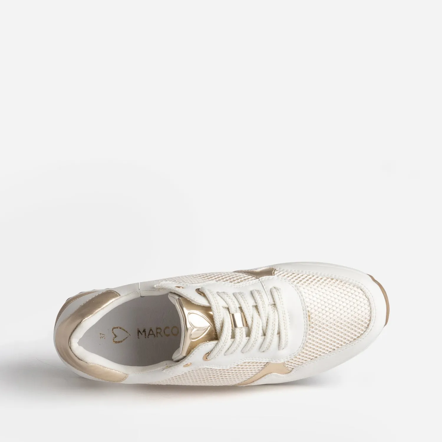 Marco Tozzi Baskets^Tennis he et dorée BLANC