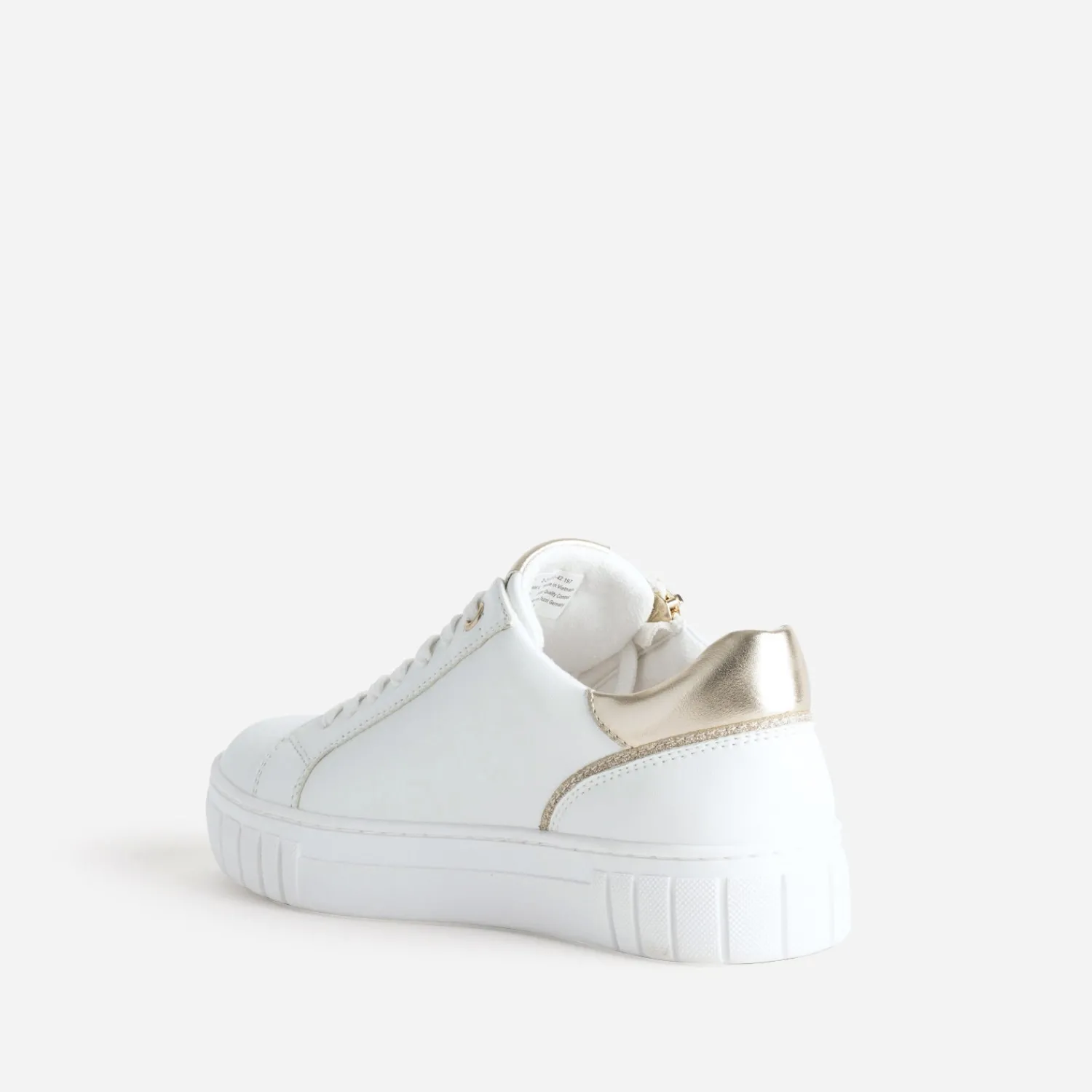 Marco Tozzi Baskets^Tennis he et dorée motifs ajourés BLANC
