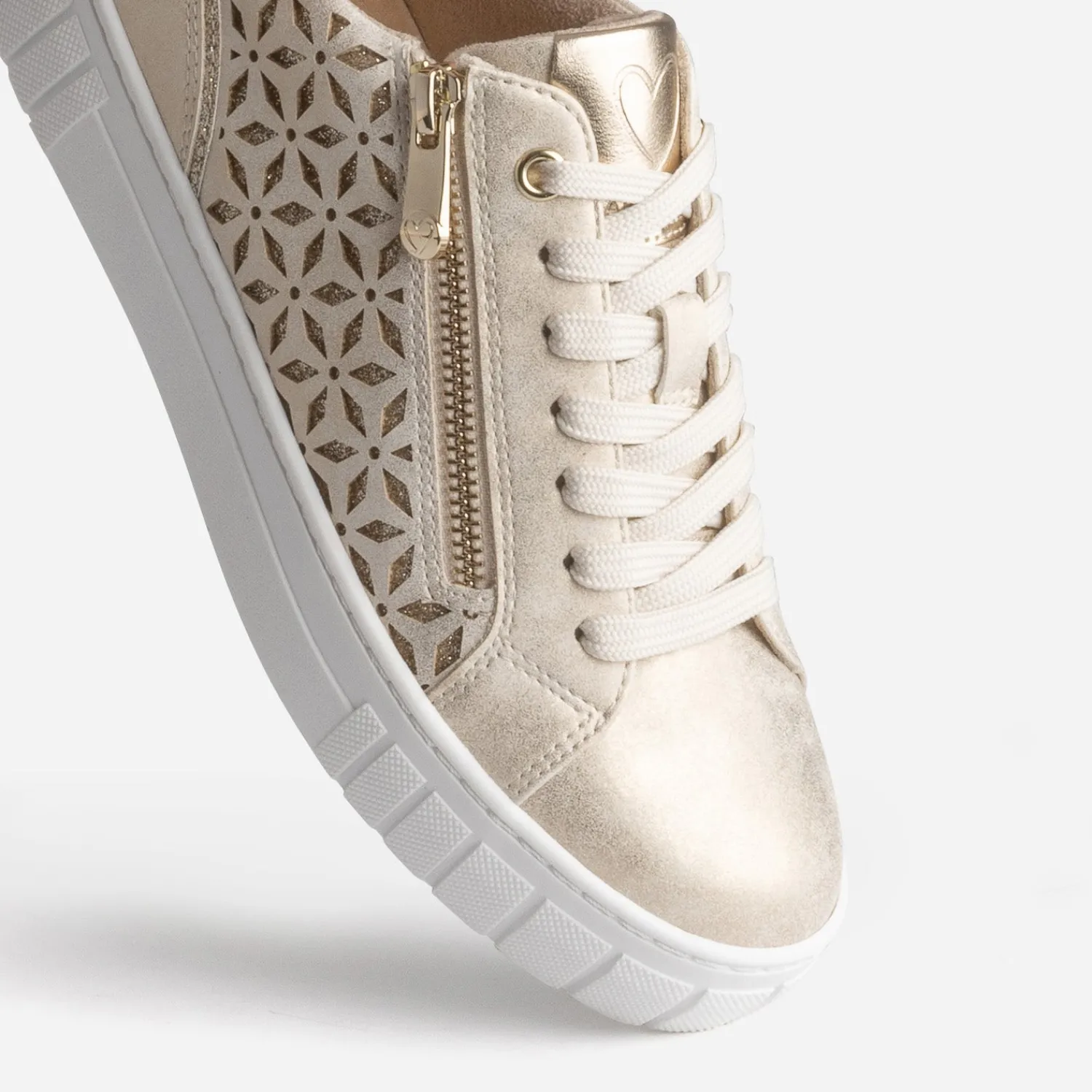 Marco Tozzi Baskets^Tennis dée motifs ajourés OR
