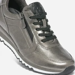 Marco Tozzi Baskets^Tennis kaki verni ARGENT