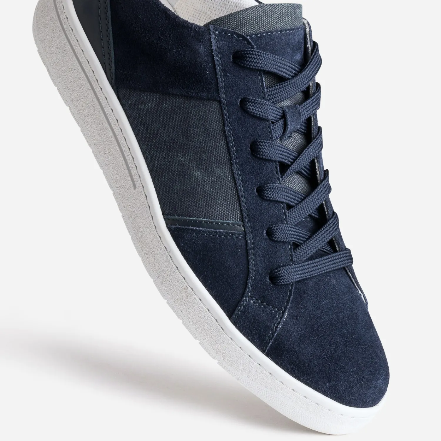Eram Baskets/Tennis^Tennis cuir velours et textile MARINE