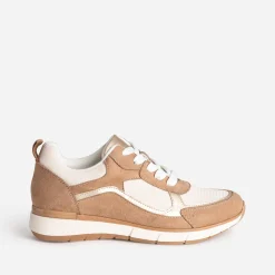 Eram Baskets^Tennis marron, beige et doré semelle amovible CAMEL