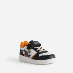 1176 Baskets^Tennis NARUTO e, blanche, orange NOIR