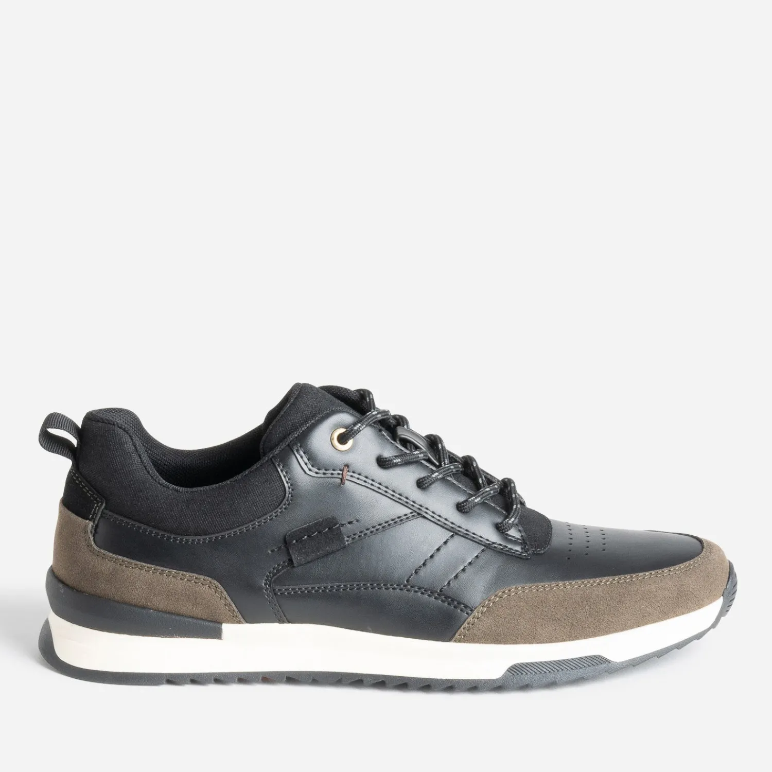 Eram Baskets/Tennis^Tennis e et kaki mix matières NOIR