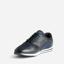 Redskins Baskets/Tennis^Tennis bleu en cuir et toile MARINE