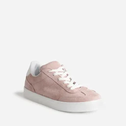 Eram Baskets^Tennis cuir velours ROSE