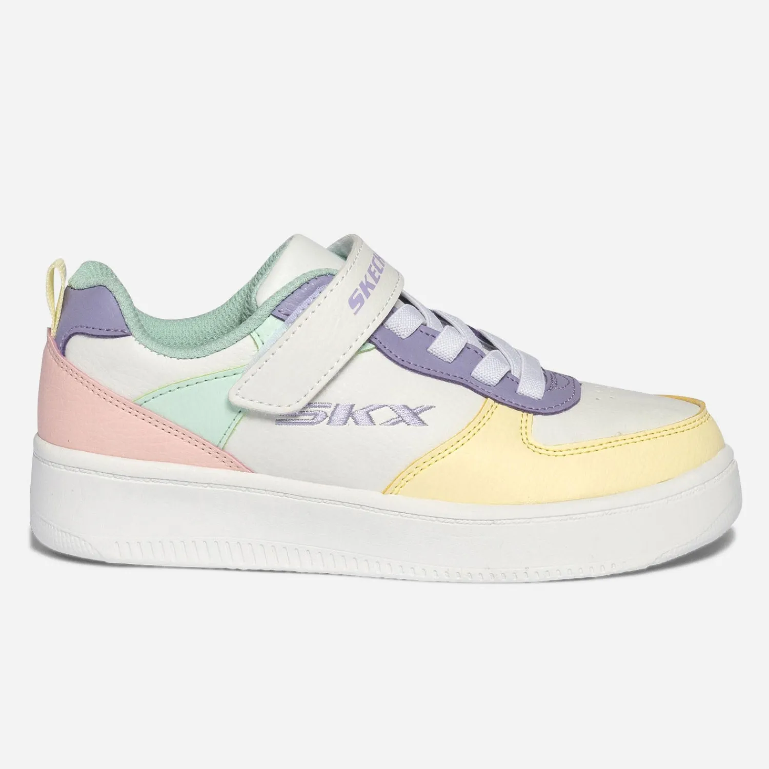 Skechers Baskets^Tennis blanche, jaune, parme, vert, rose MULTICOLORE