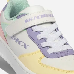 Skechers Baskets^Tennis blanche, jaune, parme, vert, rose MULTICOLORE