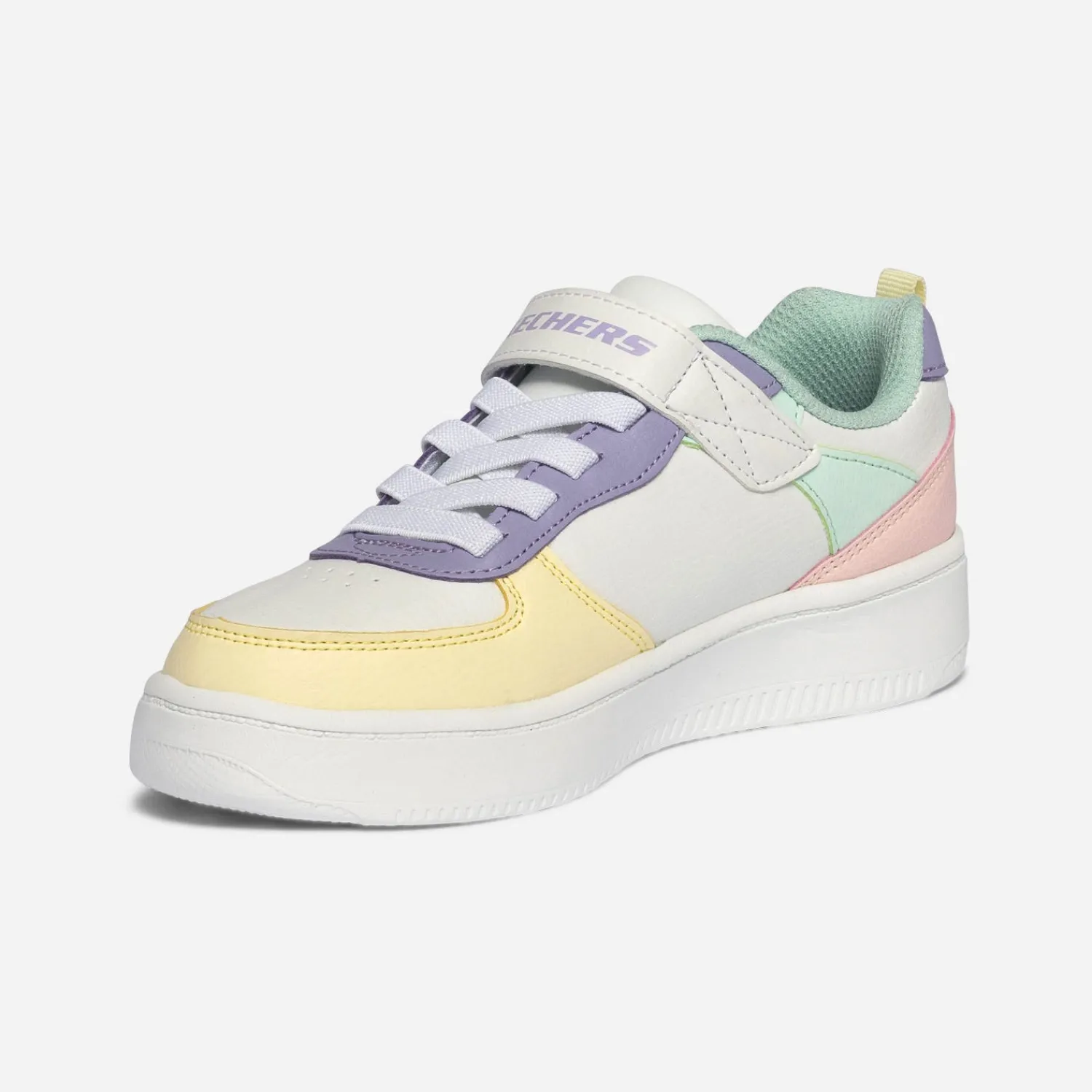 Skechers Baskets^Tennis blanche, jaune, parme, vert, rose MULTICOLORE