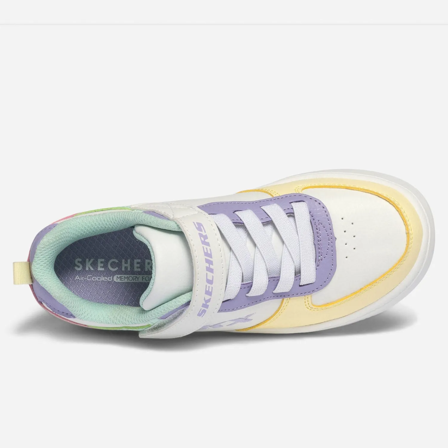 Skechers Baskets^Tennis blanche, jaune, parme, vert, rose MULTICOLORE