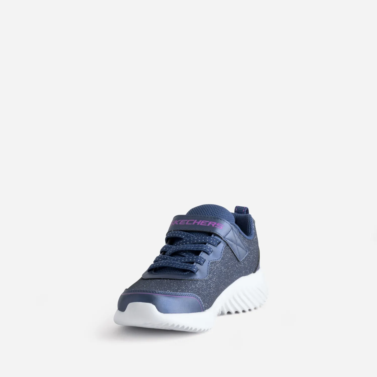 Skechers Baskets^Tennis bleu pailleté en mesh MARINE