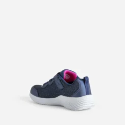 Skechers Baskets^Tennis bleu pailleté en mesh MARINE