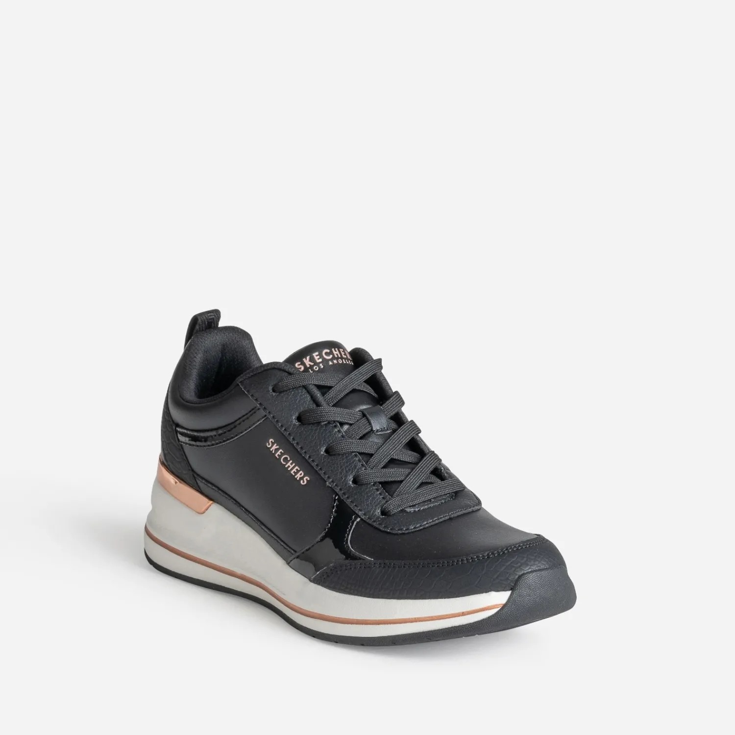 Skechers Baskets^Tennis e détails cuivrés NOIR