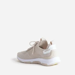 Tbs Baskets^Tennis beige effet tricoté BLANC