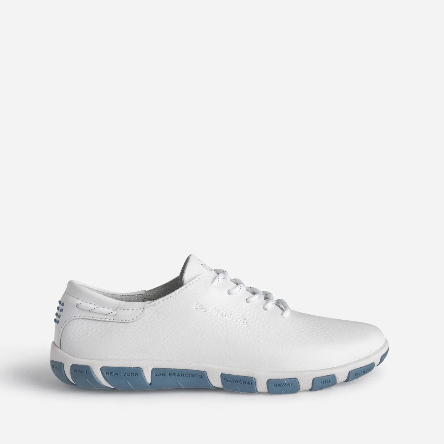 Tbs Baskets^Tennis he en cuir à semelle bicolore BLANC