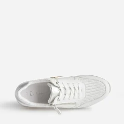 Tbs Baskets^Tennis he en cuir à semelle bicolore BLANC