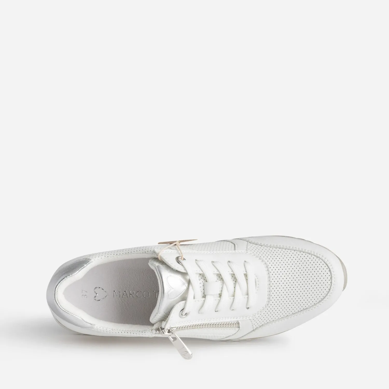Tbs Baskets^Tennis he en cuir à semelle bicolore BLANC
