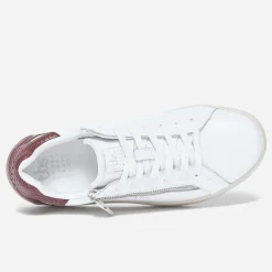 Tbs Baskets^Tennis he en cuir à zip BLANC