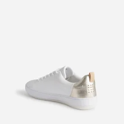Tbs Baskets^Tennis he et or en cuir BLANC
