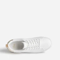 Tbs Baskets^Tennis he et or en cuir BLANC