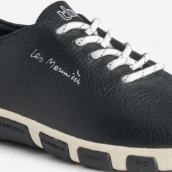 Tbs Baskets^Tennis bleu en cuir à semelle bicolore MARINE