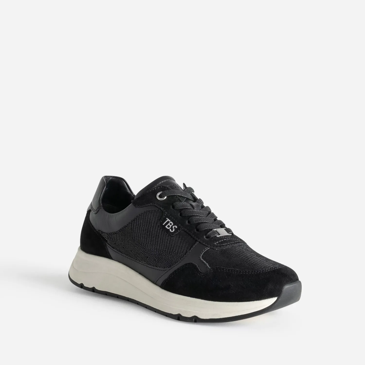 Tbs Baskets^Tennis e en cuir NOIR