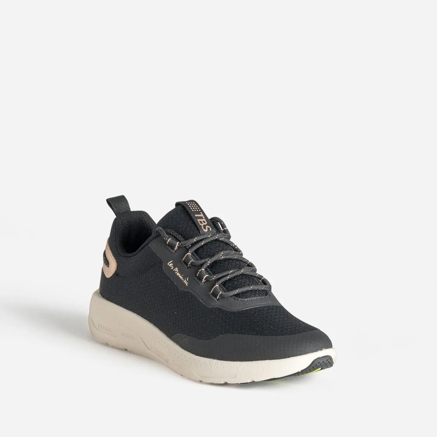 Tbs Baskets^Tennis e mesh détails cuivrés NOIR