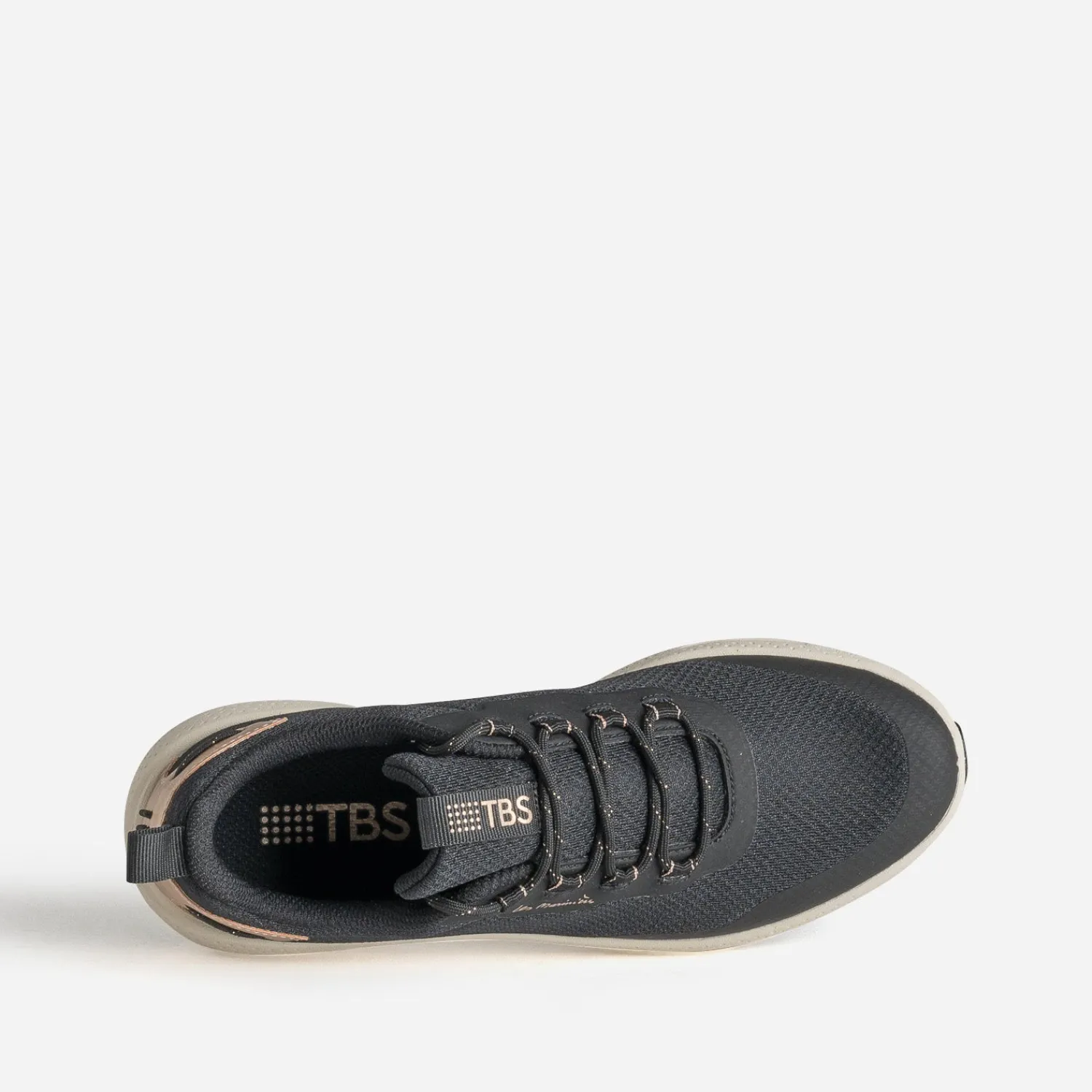 Tbs Baskets^Tennis e mesh détails cuivrés NOIR