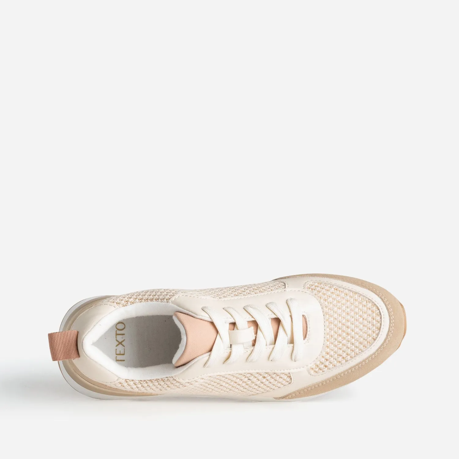 Texto Baskets^Tennis bi-matière BEIGE