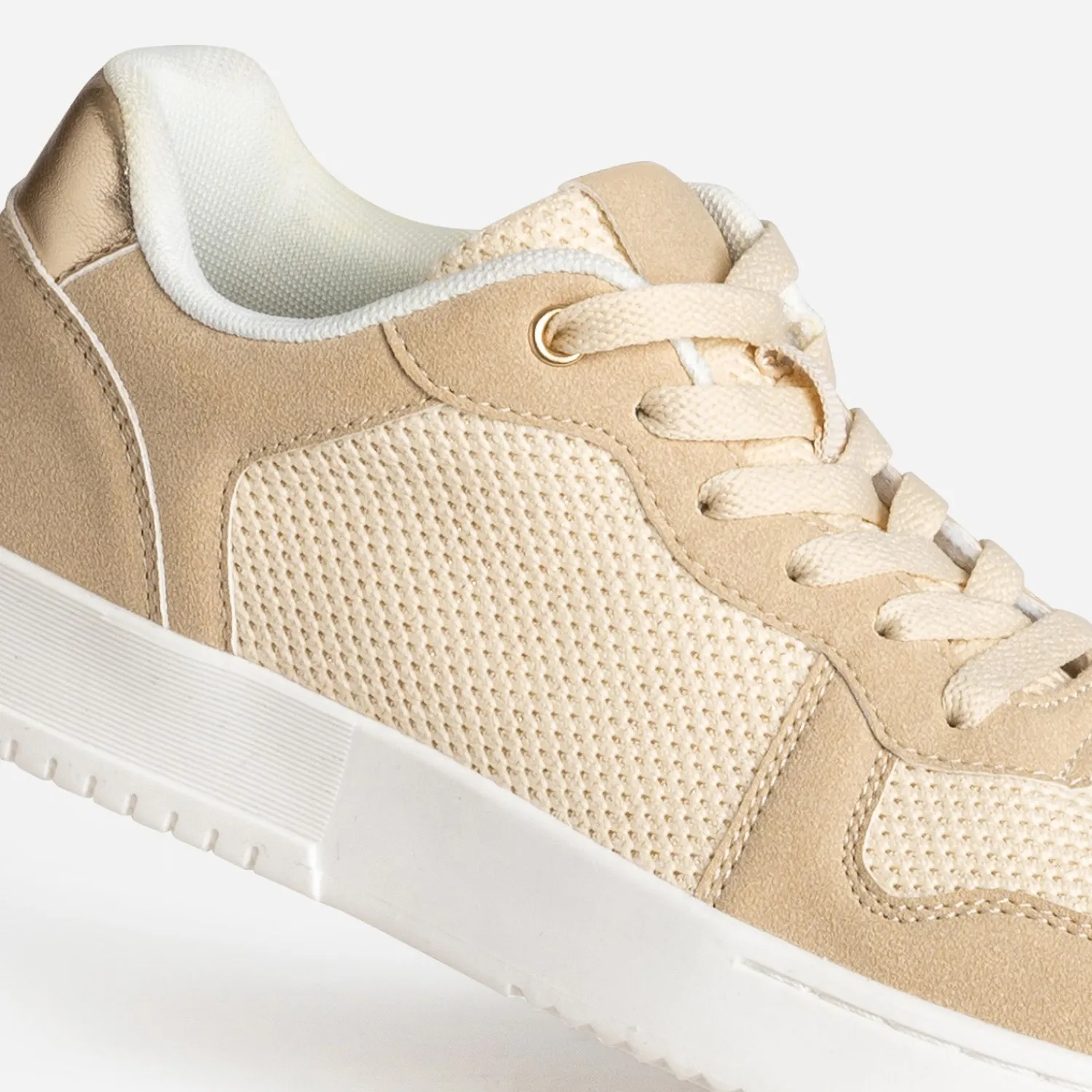 Texto Baskets^Tennis et doré irisé BEIGE