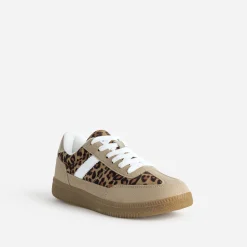 Texto Baskets^Tennis beige et motif léopard MARRON