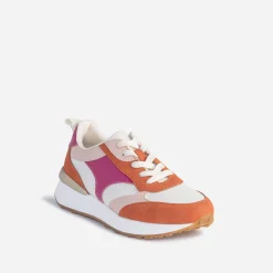 Texto Baskets^Tennis beige et terracotta à détails vernis s ROSE