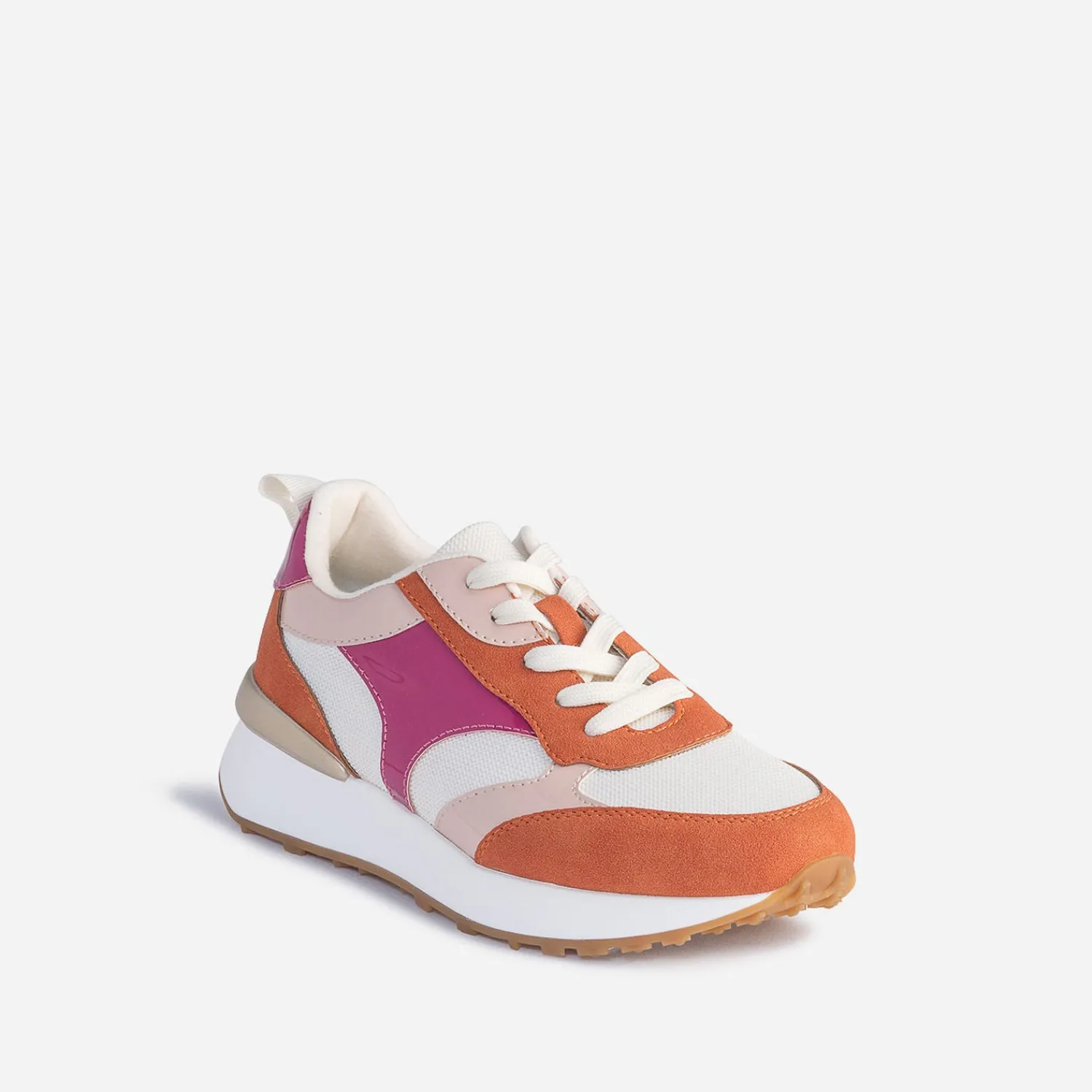Texto Baskets^Tennis beige et terracotta à détails vernis s ROSE
