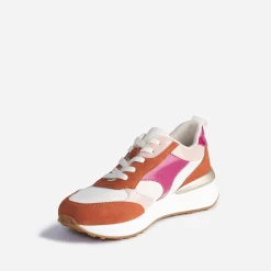 Texto Baskets^Tennis beige et terracotta à détails vernis s ROSE