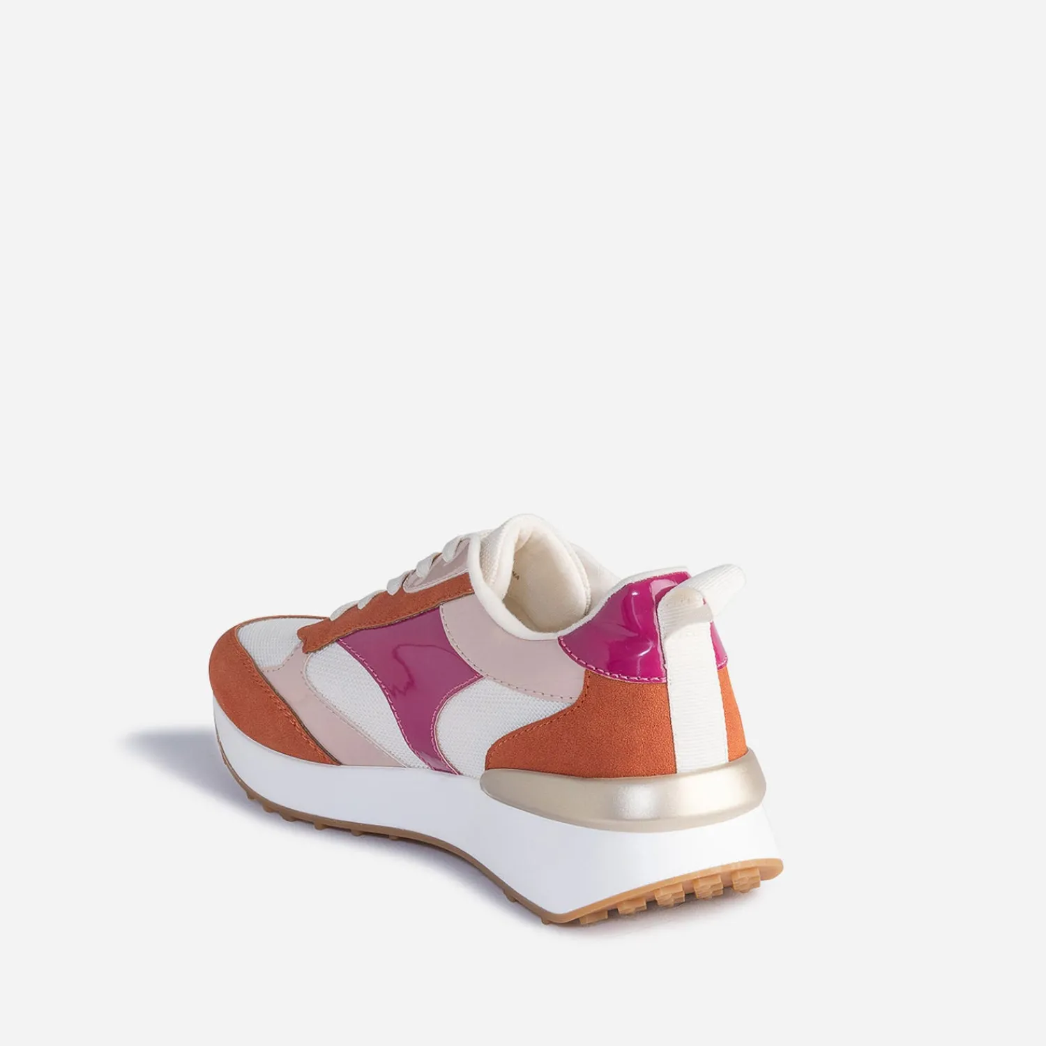Texto Baskets^Tennis beige et terracotta à détails vernis s ROSE