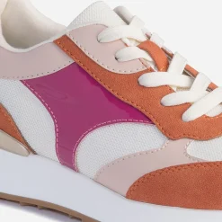 Texto Baskets^Tennis beige et terracotta à détails vernis s ROSE