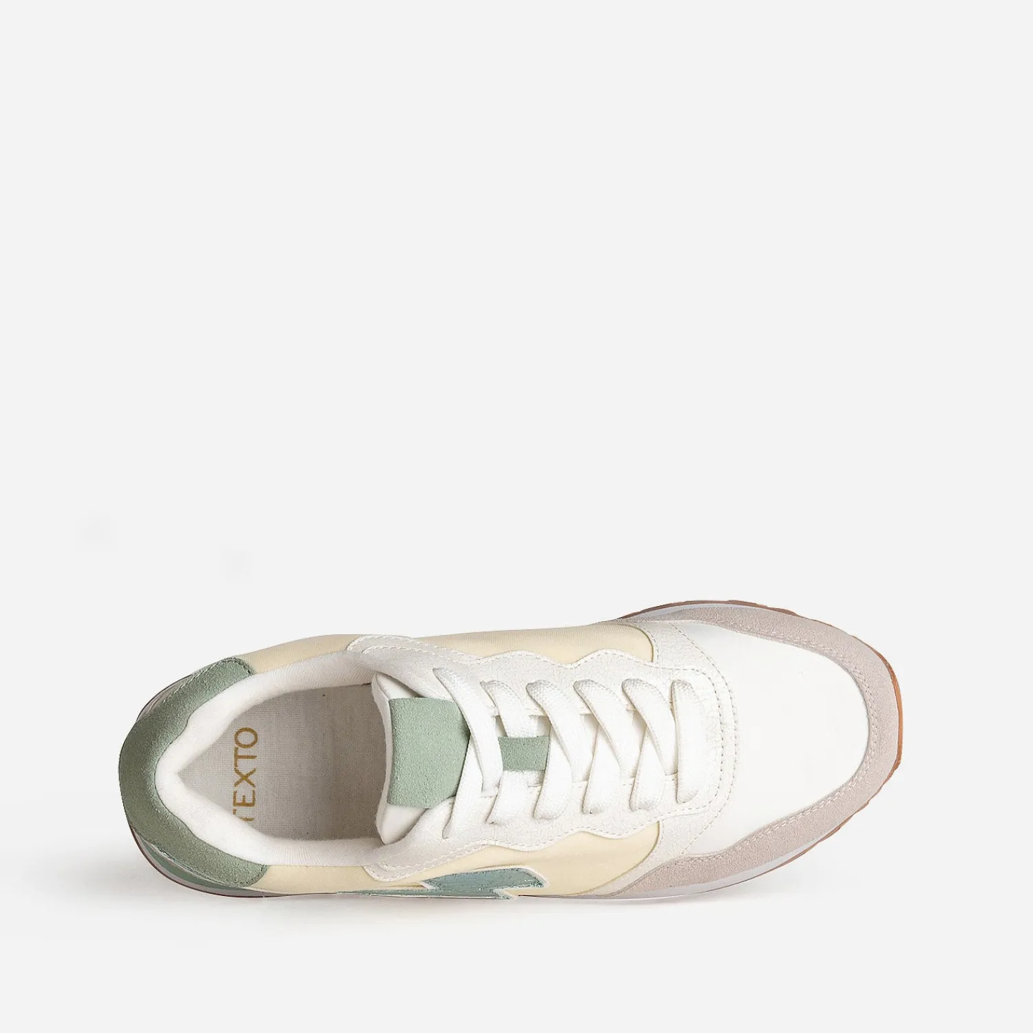 Texto Baskets^Tennis , beige, jaune, vert BLANC